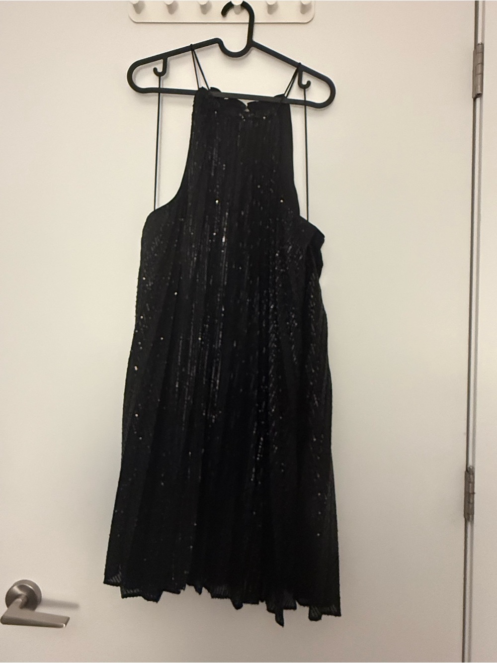 Banana Republic Black Sequined Halter Mini Dress